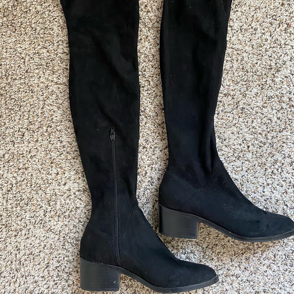 Thigh High Black Suede Boots